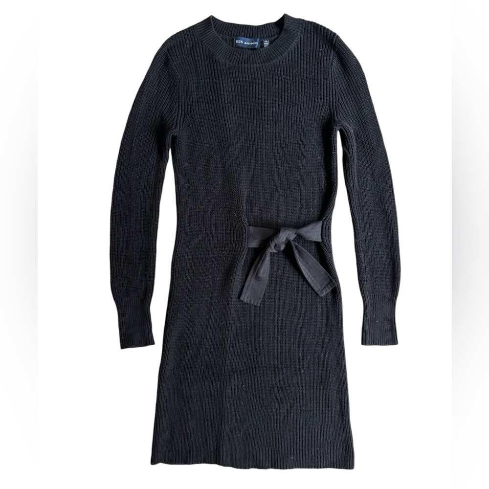 525 American Thick Knit Black Midi Dress